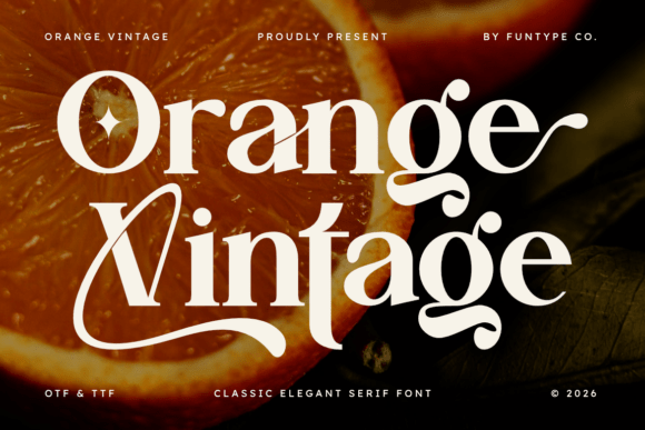 Orange Vintage: A Bold Serif for Modern Design